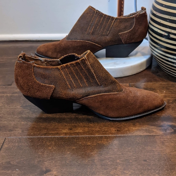 SUEDE cowboy boots - Picture 1 of 6